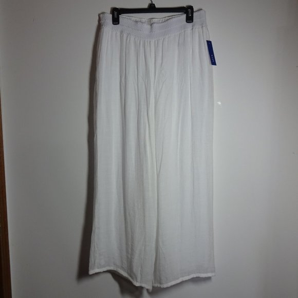 Apt 9 Wide Leg Linen Pants White Size Large - Picture 2 of 3